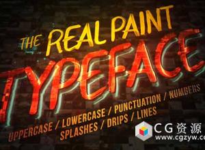 AE模板-油漆绘画手写文字动画工具包 Real Paint Typeface Kit